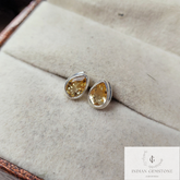 Natural Citrine Stud Earring, Handmade Pear Shape Stud Earring, 925 Sterling Silver Jewelry, Citrine Post Earring, Stacking Earring, Gift